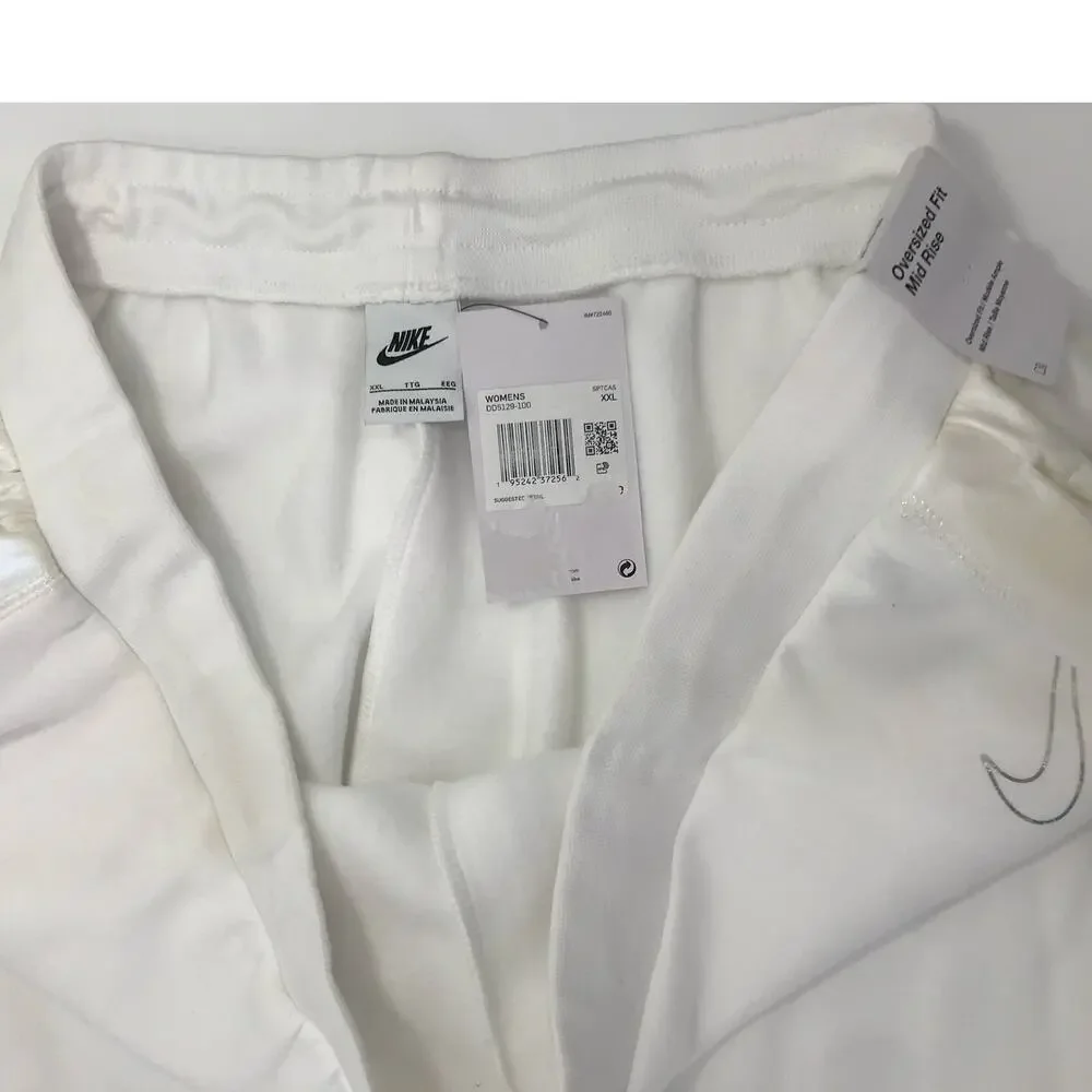 Nike Women's White Iridescent Opal Fleece Oversized Joggers Plus Size XXL